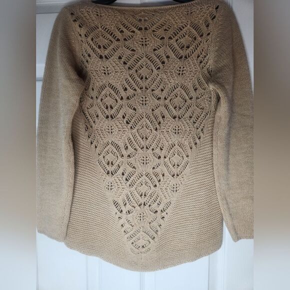 Bianca B Women's Sweater Cream Pullover Knit Made In Italy Wool Blend Size MED - Picture 5 of 10